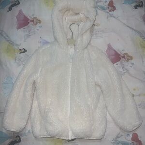 Old Navy Cream Teddy Bear Fleece Jacket 4T